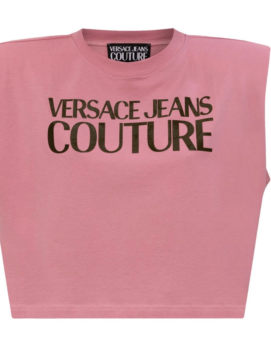 Cheap top Couture Women crop Jeans Versace logo-print 0721